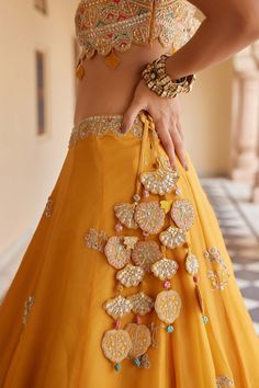 #aesthetic 2024 Indian Fashion, Zardozi Lehenga, Lehenga Latkan, New Lehenga Designs, Gorgeous Lehengas, Tassels Fashion Clothing, Garba Outfit, Dori Embroidery, Orange Lehenga