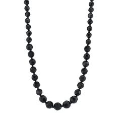 A fashionable classic. Add sophistication to your ensemble with this black beaded necklace from 1928.NECKLACE DETAILS Length: 15 in.  Clasp: lobster-claw Not appropriate for children 14 years old and younger. Size: 15. Gender: unisex. Age Group: adult. Classic Single Strand Beaded Necklace For Parties, Classic Black Necklace For Party, Black Formal Necklace With Round Beads, Classic Black Beaded Necklaces, Classic Black Necklace For Formal Occasions, Formal Black Single Strand Necklaces, Formal Single Strand Black Necklace, Formal Black Single Strand Necklace, Black Beaded Necklaces For Formal Occasions