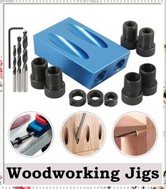 14Pcs Pocket Hole Jig Kit - 15 Punch Locator Angle Woodworking Tool Hole Screw Jig Positioner Drilling Kit Bit Jig Clamps for Woodworking - Dowel Drill Guide Joiner Woodworking Tools for Drilling Dowel Jig, Pocket Screws, Angle Drill, Drill Guide, Pocket Hole Jig, Pocket Hole, Cool Tools