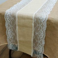 Designer Natural Rustic Burlap Jute Lace Runner For Garden Party Wedding Burlap Runners, Lace Runner, Rustic Party, Burlap Table, Table Overlays, Lace Table Runners, Burlap Table Runners, Table Runners Wedding, Burlap Lace