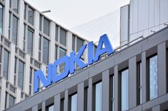 the nokia logo on top of a building