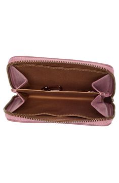 Rich leather and a coordinating zipper pull lend visual intrigue to a compact wallet perfect for storing your small essentials. Cotton lining Leather Imported Compact Wallet, Flip Flop Slippers, Clutch Pouch, Sweaters And Leggings, Comfortable Sandals, Handbag Backpack, Handbag Accessories, Card Wallet