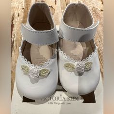 These Are The Softest Genuine Leather Mary Janes In A Soft Off White With Adorned With A Rose Bud. It Crosses With Velcro Straps. These Where Purchased Directly From The Vendor, As I Used To Have A Children Boutique In Southern Ca. I Have Sizes 0 To 3 In The All Leather Soft From Top To Bottom. These Can Surely Be Passed Down From Generation To Generation, It Is Not The Common Mary Jane. It Is Made In The Best Italian Leather. I Also Have Other Colors - Pink, Off White And Some Black. Cream Color Mary Janes For Spring With Round Toe, Cream Mary Janes For Spring With Round Toe, Spring Cream Mary Janes With Round Toe, White Leather Mary Janes For Summer, White Mary Janes For Spring, White Spring Mary Janes, Spring Leather Non-slip Mary Janes, White Round Toe Mary Janes For Spring, White Mary Janes With Round Toe For Spring