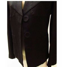 Rare and Collectible Maison Martin Margiela Artisanal Black Woven Covered 3 Button Blazer with covered pockets and a high, collar-less neckline. Designer Evening Blazer With Buttons, Classic Evening Blazer With Covered Buttons, Designer Blazer With Covered Buttons For Formal Events, Classic Evening Blazer With Button Closure, Evening Blazer With Suit Collar And Buttons, Designer Evening Blazer With Button Closure, Vintage Blazer With Covered Buttons For Formal Occasions, Tailored Evening Blazer With Buttons, Classic Formal Blazer With Covered Buttons