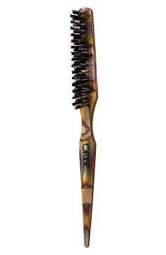 What it is: An ideal brush for creating volume and lift for occasion-related hairstyles and editorial looks.What it does: Designed to last a lifetime, the brush features an ergonomic handle for perfect grip and balanced weight. Boar bristles and soft nylon pins help distribute the scalp's natural hair oils while effortlessly detangling and preventing static. The carefully crafted brush was created using marbled resin made from cellulose acetate derived from wood pulp. Resin/boar bristles Made in the USA Marbled Resin, Teasing Brush, Oribe Hair Products, Static Hair, Hair Oils, Natural Hair Oils, Hair Care Brands