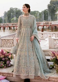 Ice Blue Front Open Lehenga Gown Pakistani Wedding Dresses Blue Pakistani Bridal Dress, Pakistani Bridal Lehenga, Pakistani Lehenga, Pakistani Bridal Dress, Walima Dress, Lehenga Gown, Latest Bridal Dresses, Lehenga Blouse Designs, Bridal Dresses Pakistan