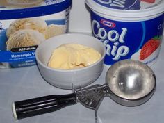 the ingredients for ice cream are on the counter