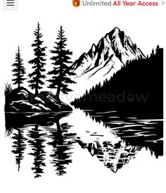 an image of a mountain lake with trees in the foreground and mountains in the background