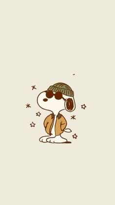 a cartoon dog wearing sunglasses and a hat with stars on it's back ground