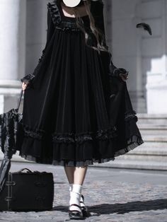 The price is for a dress only, others are not included. Garment Size SizeSMLXLBust9296100104Sleeve Length72737475Full Length109111113115 Long Sleeve Dresses With Ruffles For Winter, Long Sleeve Victorian Dress For Costume Party, Long Sleeve Victorian Dress For Fall Costume Party, Formal Long Sleeve Dress With Ruffles For Fall, Formal Long Sleeve Ruffle Dress For Fall, Winter A-line Dress With Ruffles, Black Long Sleeve Dress For Costume Party, Long Sleeve Dresses For Costume Party, Black Long Sleeve Vintage Dress For Spring