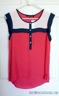 Sweet Rain Shina Button-Down Blouse. Love the colors and button detail on this blouse. What I Like About You, Sweet Rain, Stitch Fix Outfits, Stitch Fix Stylist, Absolutely Fabulous, Play Kitchen, God Bless America, Red Top, Pink Blouse