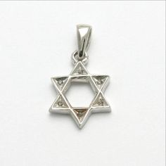 14k White Gold Diamond Jewish Star of David Pendant - JewelryJudaica Jewish Star, Star Of David Pendant, Gold Box, Star Of David, White Diamonds, Box Chain, White Gold Diamonds, Diamond White, Gold Diamond