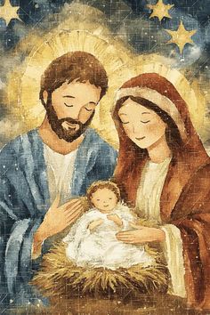 Jesus Art Paintings, Biblical Christmas, Nativity Art, Nativity Painting, The True Meaning Of Christmas, Jesus Christ Artwork, Christian Artwork, Meaning Of Christmas, True Meaning Of Christmas