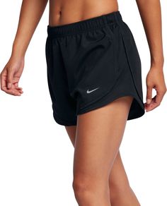 Maximize your workout in the Nike® Women’s Tempo Dry Core Running Shorts. Nike® Dry fabric helps keep you dry and cool, while the 3-inch inseam offers a full range of motion, an elastic waistband with drawcord stays in place as you move, side mesh panels provide allover ventilation, and reflective details allow you to take your workout from day to night. An internal media pocket makes the Core shorts versatile for all-day wear. Fit & Design: Running shorts Athletic fit is modern and flatteri Nike Shorts Outfit, All Black Nikes, Sporty Summer, Nike Tempo Shorts, Black Nike Shorts, Nike Tempo, Yoga Iyengar, Running Shorts Women, Nike Running Shorts