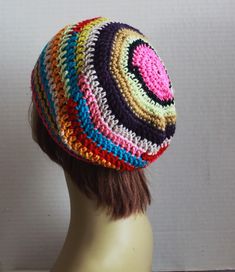 Striped Hat Colorful Beanie Scrap-yarn Crochet Slouchy Beanie - Etsy Handmade Multicolor Slouchy Hat, Multicolor Handmade Slouchy Hats, Hand Knitted Multicolor Slouchy Crochet Hat, Multicolor Slouchy Crochet Beanie, Multicolor Crochet Slouchy Hat, Multicolor Slouchy Crochet Hat, Slouchy Multicolor Crochet Beanie, Handmade Multicolor Crochet Hat In Hippie Style, Handmade Multicolor Crochet Hippie Hat