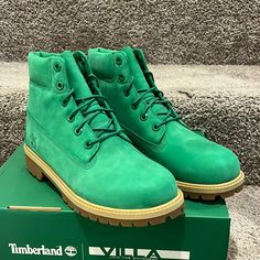 Brand New In The Box And Authentic Item. The Box Is Not Perfect. Green Waterproof Boots With Reinforced Round Toe, Green Lace-up Boots With Reinforced Heel, Green Waterproof Boots With Round Toe, Timberland Boots Mens, Timberland Kids, Timberland 6, Green Boots, Timberlands Shoes, Boots Mens