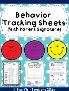 behavior tracking sheets with four smiley faces