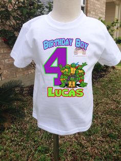 birthday party ninja turtles,ninja turtles party ideas,ninja turtle first birthday ninja turtles birthday party ideas,ninja birthday shirt Turtle First Birthday, 4th Birthday Shirts, Turtle Nursery Theme, Ninja Turtle Birthday Shirt, Ninja Turtles Birthday, Turtle Nursery, Tmnt Birthday, Raphael Ninja Turtle, Birthday Boy Shirt