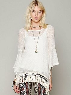 Free People cream sweater Bohemian Girls, Embroidered Tunic Top, Embroidered Tunic, Cream Sweater, New Clothes, Boho Women, Clothing For Women, Boho Outfits