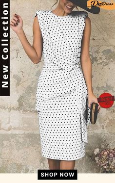 Dot Sleeveless Bodycon Dress Sleeveless Polka Dot Mini Dress, Knee-length Polka Dot Sleeveless Summer Dress, Polka Dot Sleeveless Mini Dress, Summer Polka Dot Sleeveless Knee-length Dress, Fitted Polka Dot Sleeveless Dress For Spring, Casual Polka Dot Sleeveless Dress For Party, Casual Polka Dot Sleeveless Party Dress, Chic Polka Dot Sleeveless Summer Dress, Fitted Polka Dot Sleeveless Casual Dress