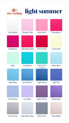 the color chart for light summer