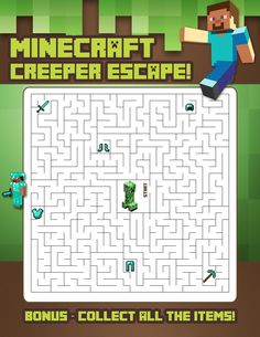 an image of a man playing minecraft on the computer screen with text that reads,'minecraft creeper escape '