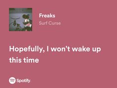 a pink background with the words,'hopefully, i won't wake up this time '