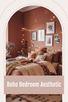 Boho Bedroom aesthetic Boho Paint Colors, Boho Bedroom Aesthetic, Expensive Decor, Photo Collage Wall, Chunky Crochet Blanket, Bedroom Updates, Cozy Boho, Boho Bedding, Storing Paint