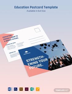 graduation postcard template with an image of graduates