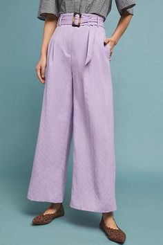 10 Two-Piece Outfits That Are So Easy to Re-Create | Who What Wear Lilac Pants Outfit, Lilac Pants, Spring Things, Faux Shearling Jacket, Slip Skirts, Chic Blouses, Pretty Blouses, Casual Rompers, Getting Dressed