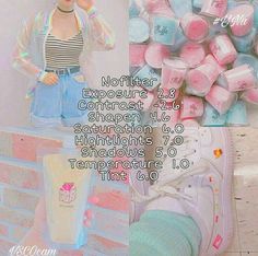 a woman standing next to a pile of pink and blue items with the caption's description below