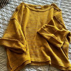 Worn Once. Looks Brand New. Oversized Boxy Cut With Side Slits And Double Edge Bottom Seams. Folded Cuff Sleeves Are Tacked In Place At Top And Bottom Of Sleeve. Oversized Crew Neckline. Altrd State Sweaters, Altar'd State, Lightweight Sweater, Light Weight Sweater, Cuff Sleeves, Sweater Shop, Sweaters For Women, Stripes, Cuff