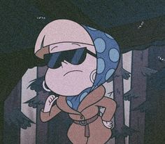 a cartoon character wearing sunglasses and a hat