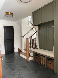 the entryway is clean and ready for guests to use it as a storage area