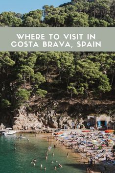 people are swimming in the water at costa brava, spain