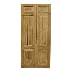 an old wooden double door on a white background with clippings to the side