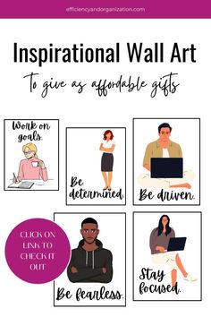 a poster with the words inspirational wall art to give as affirmable gifts for students