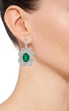 For Sale on 1stDibs - 7 Carat Colombian Emerald Cut Emerald Diamond Hanging Earrings 18 K White Gold This exquisite pair of earrings are beautifully crafted with 18 karat White Gia Certified Emerald Earrings For Formal Occasions, Elegant Emerald Cut Emerald Earrings, Gia Certified Fine Jewelry Earrings For Formal Occasions, Emerald Cut Diamond Earrings With Gemstone, Exquisite Bridal Earrings With Gemstones For Anniversary, Gia Certified Dangle Earrings For Formal Events, Gia Certified Dangle Earrings For Formal Occasions, Emerald Drop Earrings For Formal Occasions, Formal Emerald Earrings With Prong Setting