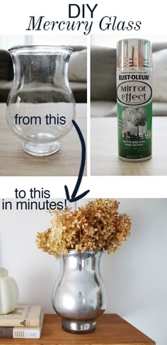 an image of how to make a glass vase with dry flowers in the bottom and inside