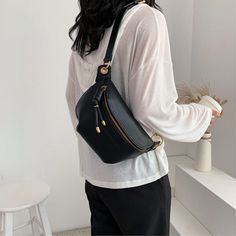 Item Type: Bag Gender: Women Material: PU Leather Size: 34 x 15 x 6 cm / 13.39 x 5.91 x 2.36 inch Pattern: Solid Color: Black, Beige, Green, Pink Package Includes: 1 x Bag Fanny Pack Outfit, Waist Bag Women, Black Fanny Pack, Women Waist, Leather Fanny Pack, White Purses, Belt Bags, Waist Bags, Waist Pack