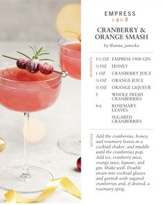 an orange and cranberry smash cocktail recipe