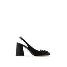 LOUIS VUITTON® - Shake Slingback Pump - Black Open Toed Heels, Shoe Black, Leather Denim, Louis Vuitton Official, Slingbacks, Slingback Pump, Black Pumps, Mules Shoes, Pump Shoes