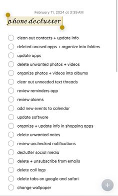 #phone #cases #aesthetic #cleanse #peace #iphone Phone Cleanse List, How To Keep Your Phone Organized, Phone Cleaning Checklist, Making My Phone Aesthetic, Cleaning Out Phone Checklist, What To Put In Organizers, How To Clean My Phone, How To Deep Clean Your Phone, Declutter Your Phone Checklist