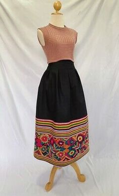 ad eBay - Women's Long Skirt Thai Black Cotton Handwoven Hem with Embroidered Multi Color - Buy Now, click the link (eBay) Embroidered Skirt Long, Hmong Modern Clothes Style, Womens Long Skirt, Modern Clothes, Thai Culture, Shed Light, Women Skirts, Clothes Style, Long Skirt