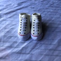 Brand New, Never Worn. High Top Chuck Taylor Booties/Socks. High Top Chucks, Converse White, Kids Converse, Month Colors, Chuck Taylors High Top, Baby Booties, Chuck Taylor, Chuck Taylors, High Top