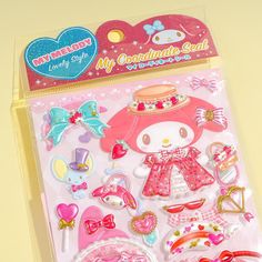 Dress up My Melody in super cute Lolita outfits using these puffy stickers! After playing, you can stick them on your desk organizers for a touch of kawaii. Kawaii Pink Craft Supplies For School, Pink Kawaii Craft Supplies For School, Cute Pink Craft Supplies For Birthday, Cute Pink Craft Supplies, Cute White Craft Supplies, Dress Up Stickers, Lolita Outfits, Puffy Stickers, Kawaii Shop