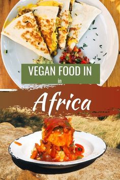 vegan food in africa on a white plate