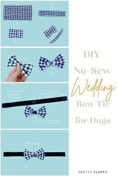 the instructions for how to make a bow tie with no sew or sewing needles