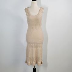 Betsy Johnson Mini Dress Style Crochet Knit Sz M Color Alabaster Beige Materials Viscose Nylon Scoop Neck Pull-On Sleeveless Flare Hem Approx. 42'' Length Approx. 16'' Pit To Pit Approx. 26'' Waist New Delivery The Same Or The Next Day *** Reach Out With Any Questions!!! #041124-00dw3451978w Elegant Party Crochet Dress, Elegant Fitted Crochet Knit Dress, Chic Fitted Crochet Knit Dress, Elegant Crochet Dress For Party, Elegant Crochet Party Dress, Fitted Midi Dress With Crochet Trim, Chic Fitted Knee-length Crochet Dress, Fitted Sleeveless Crochet Dress With Lace Trim, Chic Fitted Crochet Knee-length Dress