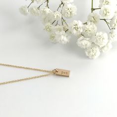 Super dainty and so cute. You'll want to wear this personalized necklace everyday. This tiny initial necklace is personalized with up to 3 characters. This engraved necklace features a small rectangle in 14k gold fill engraved with up to 3 letters or characters. The font is a simple clean block style as shown in the photo. Numbers, letters and the standard punctuation is available, as well as a heart. A perfect gift for mom or any woman, your new gold initial necklace will arrive in a compliment Photo Numbers, Gift Ideas For Girlfriend, Ideas For Girlfriend, Women Gift Ideas, Gold Initial Necklace, Dainty Initial Necklace, Necklace Everyday, 3 Characters, Initial Necklace Gold